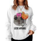 Lecki Aperoli X Sad Hamster Meme Girl Hallöchen Aperölchen Sweatshirt Frauen