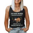 Bachelor Geschafft Wieder Ins Bett Student Sloth Tank Top Frauen