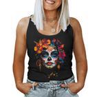 Colourful La Catrina Sugar Skull Woman Dia De Los Muertos Tank Top Frauen