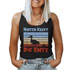 Football Slogan Hinten Kackt Die Duck Tank Top Frauen