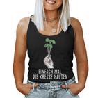 Simple Mal Die Kresse Holding Garden Gardener Flowers Tank Top Frauen