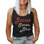 Jesus Saves Bro Religion Christianintage Jesus Christ Tank Top Frauen