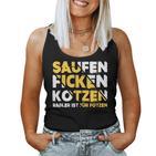 Saufen Ficken Kotzen Radler Ist Für Fotzen Beer Party Saufen Tank Top Frauen