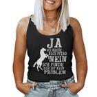 Women's Ja Ich Rieche Nach Pferde Horse Sayings Horse Girl Tank Top Frauen