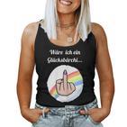 Women's Rainbow Was Ich Ein Glücksbärchi Middle Finger Tank Top Frauen