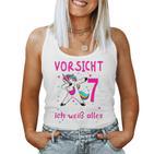 7Th Birthday Girl -Orsicht 7 Jahre Ich Kann Alles Tank Top Frauen