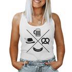 Bayern Oktoberfest Beer Pretzel Hat Bavarian Tank Top Frauen