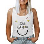 Bee Happy Bienen Schwarz Blue Tank Top Frauen