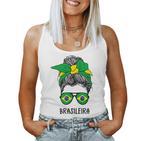 Brazilian Brasileira Girl Brazilian Heritage Brazil Flag Tank Top Frauen