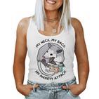 Opossum Schreit Lustig Mein Hals Mein Rücken Mein Angstanfall Gray Tank Top Frauen