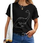 Dinosaur Girls Dino Long Neck Cute T-shirt Frauen