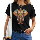 Elephant Mandala Elephant Print T-shirt Frauen