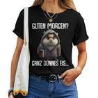 Guten Morgen Ganz Dünnes Eis- Morgenmuffel Coffee Hamster T-shirt Frauen