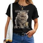 Guten Morgen Ganz Dünnes Ice Evil Cat & Coffee T-shirt Frauen