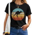 Kangaroo Retrointage 60S 70S Sunset Mammal T-shirt Frauen