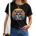 Owl With Sunglassesintage T-shirt Frauen