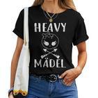 Women's Heavy Girls Rocker Biker Metal Fan Skirt Fans T-shirt Frauen