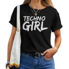 Women's Techno Girl Slogan Edm House Music Festival T-shirt Frauen