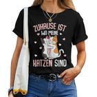 Zuhause Ist Wo Meine Katzen Sind Katze Girl's Women's T-shirt Frauen