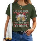 Christmas Women's Ho Ho Hol Mir Mal Ein Bier Xmas T-shirt Frauen