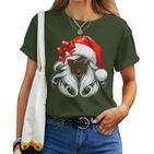 Santa Hat Santa Mama Grandma Girls Christmas T-shirt Frauen