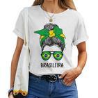 Brazilian Brasileira Girl Brazilian Heritage Brazil Flag T-shirt Frauen