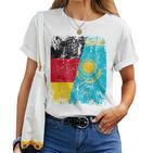 Kazakhstan Germany Flag Children Kazakh T-shirt Frauen