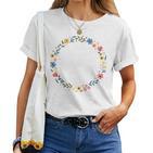 Kinder Ich Werde Große Schwester 2025 Flower Wreath Girl Cute Blue T-shirt Frauen