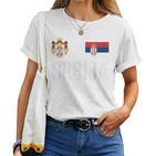 Serbia Flag Srbija Football Fan Women's Children's Red T-shirt Frauen