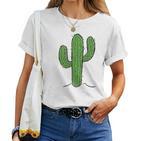 Süßer Kleiner Kaktus Girls Cactus Ladies T-shirt Frauen