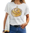 Sweden Kanelbulle Cinnamon Snail Baking Fika Coffee T-shirt Frauen