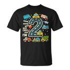 2 Jahre Alt Geburtstag Junge Lkw Auto Transport T-Shirt