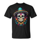 Aesthetic Mexico Dia De Muertos Skull  T-Shirt