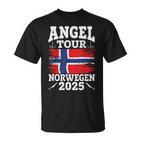 Angel Tour Norway 2025 Fishing Team Norway Flag Angler T-Shirt