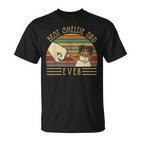 Best Sheltie Dad Ever Retrointage Sunset T-Shirt