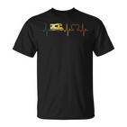 Caravan Heartbeat Retro Womo Ecg Camping Heart T-Shirt