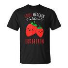 Coole Mädchen Lieben Erdbeeren T-Shirt