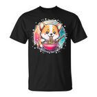 Corgi Dog Ramen Noodles Anime Cute Kawaii Manga Corgi Dog T-Shirt