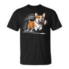 Corgi Hund Spielt Fußball Spieler Sport T-Shirt