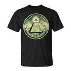 A Dollar Note Allseeing Eye Pyramid Illuminati T-Shirt