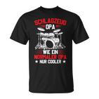 Drum Kit Grandpa Drummer Rock Music T-Shirt