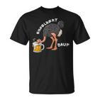 Engelbert Sauf Work Wear Ostrich Drinking Humour T-Shirt