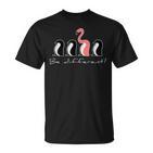 Flamingo Funky Pink Flamingo Penguin Be Different T-Shirt