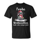 Frohe Weihnachten Grimmige Katzen Mehr Oder Weniger Froh T-Shirt