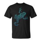 Frosch Pfeilgiftfrosch Grafik Blau Tiere  T-Shirt