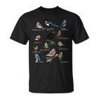 Garden Birds Bird Drawing Bird Blue Tit Robin T-Shirt