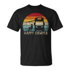 Happy Camper Rv 70S Retro Camperan Camping S T-Shirt