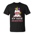 Ich Hasse Menschen Unicorn T-Shirt