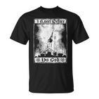 Ich Knieor Keinem Gott Atheist Burning Church Antichrist T-Shirt