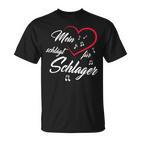 Mein Herz Schlag Für Schlager Musik Schlagfan T-Shirt